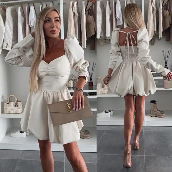 Suknelė su pūstu sijonėliu