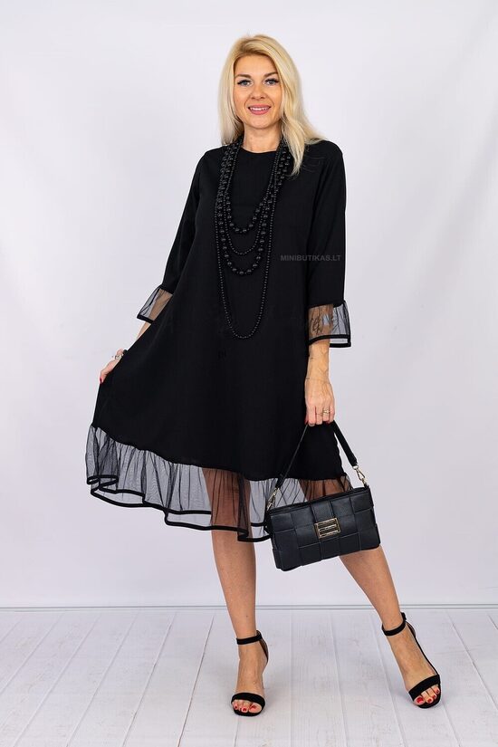 Puošni suknelė su tiulio raukinukais