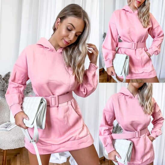 Ilgas džemperis su diržu 