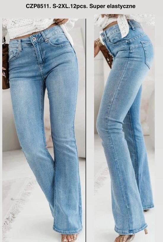 Šviesus platėjantys džinsai 