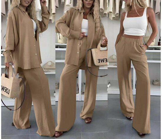 Kostiumėlis su plačiomis kelnėmis