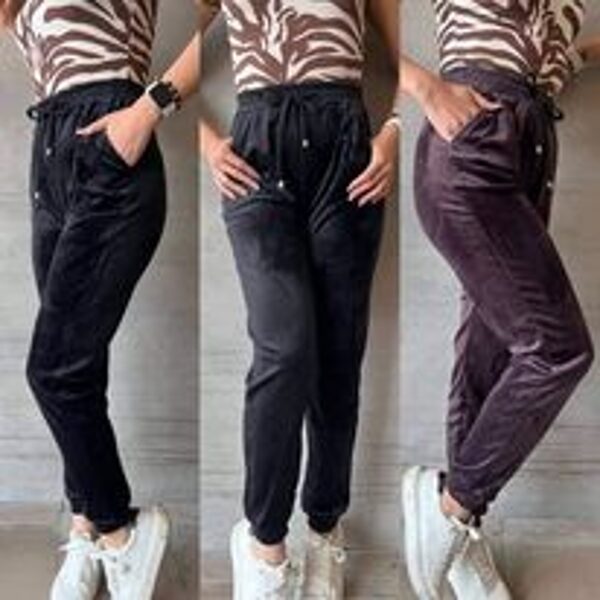 Laisvalaikio veliūrinės kelnės