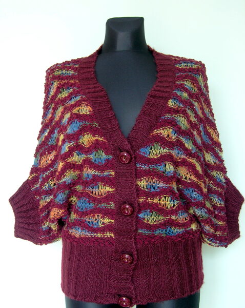Bukle megztinis bordo