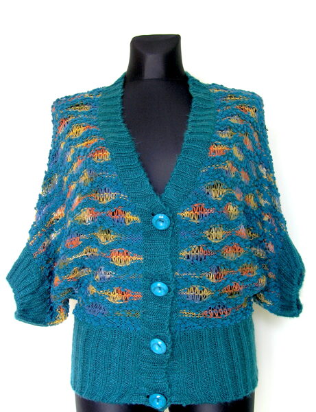 Bukle megztinis mėlynas